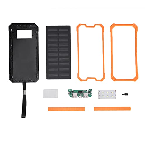 20000MAH Fast Ladedauer USB Solar Power Bank Case Kit, Tragbare Power Bank, DIY -Kit für Sport, Reisen und Outdoor -Aktivitäten (ORANGE) von Ejoyous