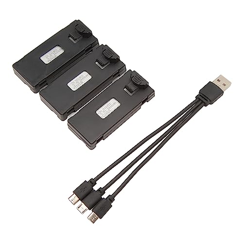3 Stück 3,7V 1800MAh 2600MAh RC Drone Lithium Battery für S6 G6 mit 3 in 1 Ladekabel, Leicht Tragbar RC-Drohnen-Akku für E88 E88Pro LSE525 E925Pro (2600 mAh) von Ejoyous
