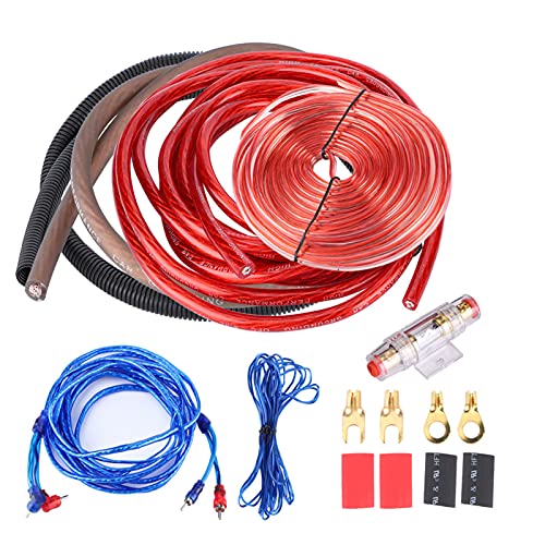 Auto Endstufe Kabel Set, Audio Subwoofer Kabel Set Wire Auto Verstärker Kabelsatz Anschluss Set Car HiFi Kabel Set, für Car Audio Endstufen 2800W von Ejoyous