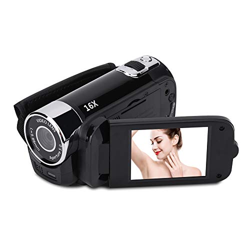 Ejoyous Digitaler Camcorder, 16X Full HD Videokamera High Definition Videokamera mit 270 Grad Drehbildschirm Unterstützt Fotografie und Video mit 2,7-Zoll Display für Home Party Camping (Schwarz) von Ejoyous