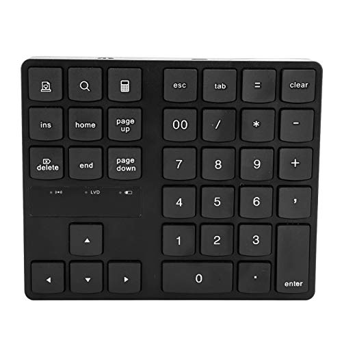 Ejoyous Drahtloser Ziffernblock, Ultraflache Zehnertastatur Wiederaufladbar Numerische Tastatur USB Numpad Kabellos Tragbare Keypad mit 35 Tasten, für Laptop Desktop PC und Notebook von Ejoyous