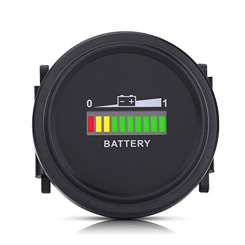 Ejoyous LED Digital Batterieanzeige mit Betriebsstundenzähler für 12 V / 24 V / 36 V / 48 V / 72 V Golfwagen Batterie Kapazitäts Monitor mit LCD Stundenzähler Batteriekapazität von Ejoyous