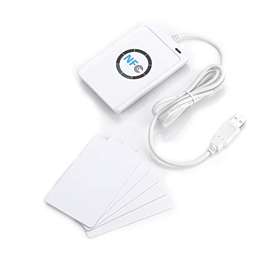 Ejoyous NFC RFID Reader/Writer, ACR122U IC Card USB Reader Writer Kontaktloser Smart Card Reader Writer, Smart Card Reader Writer mit USB-Kabel, Unterstützt ISO 14443 Typ A und B von Ejoyous