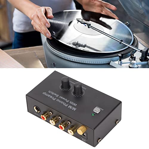 Phono Vorverstärker, Vorverstärker für Plattenspieler Audiophiler HiFi Phonograph Vorverstärker mit 12-V Netzteil Phono Preamp Plattenspieler-Vorverstärker Input & Output von Ejoyous