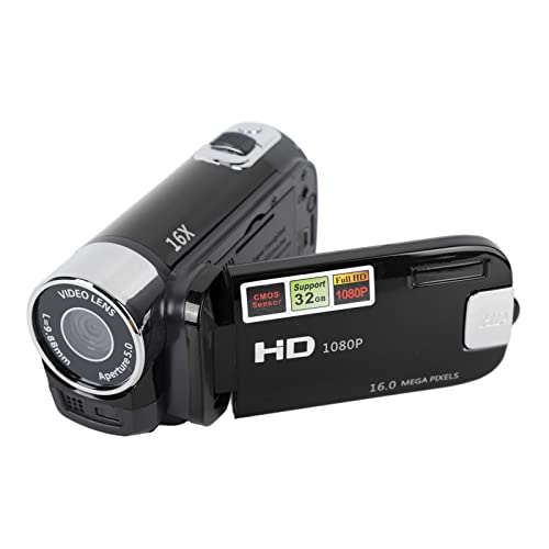 Ejoyous Videokamera Camcorder, 4K 48MP DV -Kamera 2.7in TFT Rotatable Bildschirm 16x Digitales Zoom Videokamera mit USB -Kabel (Black) von Ejoyous