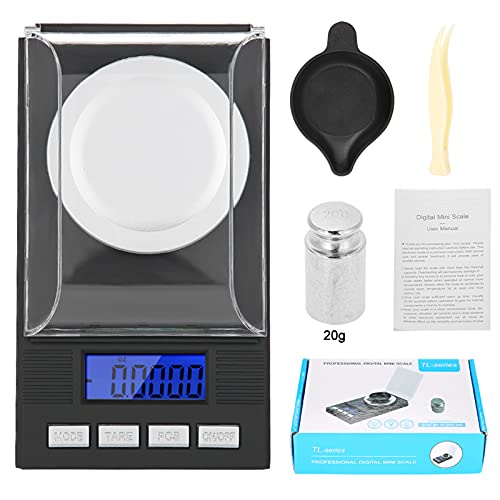 Feinwaage 20g/0,001g, Milligramm Waage mit Kalibriergewicht, Taschenwaage, Goldwaage, Münzwaage, Schmuckwaage, Digital Briefwaage mit Tara-Funktion, PCS Funktion(20g) von Ejoyous