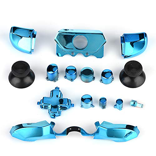 Full Button Set für XBOX, Ersatzknöpfe Trigger Button Set Vollständige Tastensätze Mod Ersatzteil Kompatibel für Microsoft Xbox One Controller 3,5 Mm Klinke(Blau) von Ejoyous