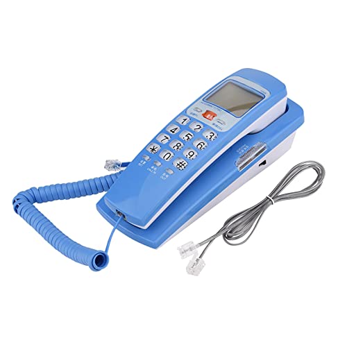 Kabelgebundenes Telefon, Wandtelefon Festnetztelefon mit FSK/DTMF-Anrufererkennung schnurgebunden für den Schreibtisch modernes Nebenstellentelefon (Blue) von Ejoyous