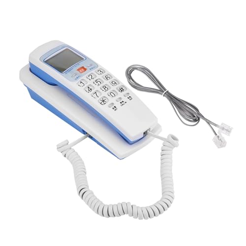Kabelgebundenes Telefon, Wandtelefon Festnetztelefon mit FSK/DTMF-Anrufererkennung schnurgebunden für den Schreibtisch modernes Nebenstellentelefon (White) von Ejoyous