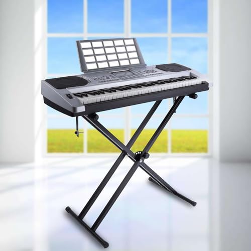 Keyboard Ständer, Höhenverstellbares Doppelstrebiger Keyboardbank Keyboardständer Keyboard Stativ mit Gummifußdesign für Kinder- und Anfängerliebhaber von Ejoyous