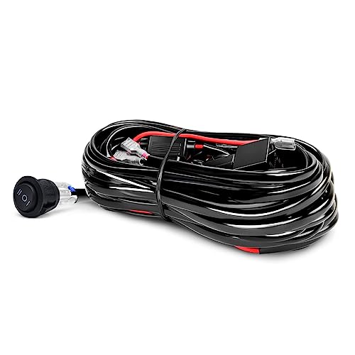 LED Light Bar Wiring Harness Kit, 480W 2 Leads 18 AWG LED Wiring Harness with 12V 40A Relay and Waterproof Control Switch, Große Last 2 Automobil 12V 40A Relais LED Light Bar Wiring Harness Kit, 480W 2 Leads 18 AWG LED Wiring Harness with 12V 40A Relay and Waterproof Control Switch, Große Last 2 Automobil 12V 40A Relais von Ejoyous
