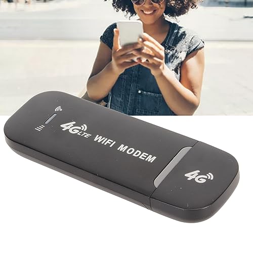 LTE Surfstick 4G WLAN Router, USB WLAN Hotspot Mobiler WiFi mit SIM-Kartensteckplatz Surfstick Unterstützt 10 Geräteverbindungen 150 Mbit/s USB Surfstick (Black) von Ejoyous