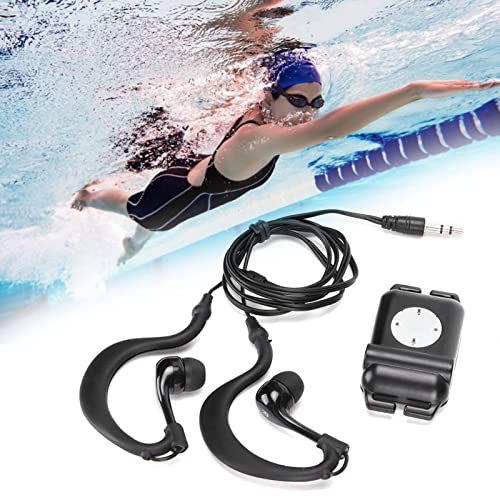 Ejoyous Wasserdichter Hi-Fi MP3 Player mit Kopfhörer für Schwimmen, 4 GB, Schwarz, Wasserdicht, Hi-Fi-Klangqualität unter Wasser von Ejoyous