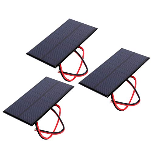 Mini Solarpanel DC 6V 1W, Kleine Solarzelle Panel Mikro Sonnenkollektor Module mit 30 cm Kabel, für Sonnenenergie Heimwerken DIY Solar-Rasen Lichter Solar Taschenlampe Kleinen Sola von Ejoyous