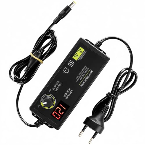 Regelbares Netzteil 3-12V 5A, Einstellbarer Netzadapter mit Drehknopf LED Anzeige Verstellbarer Netzteil mit Spannungsregelung, für LED Streifen Motoren Router Telefone Laternen Regelbares Netzteil 3-12V 5A, Einstellbarer Netzadapter mit Drehknopf LED Anzeige Verstellbarer Netzteil mit Spannungsregelung, für LED Streifen Motoren Router Telefone Laternen von Ejoyous