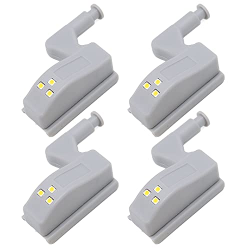 Scharnier LED Licht, 10 Stück LED Scharnierleuchten ABS-Schrankleuchten Schrank Scharnier Licht mit 3 LED-Lampen 12V 23A Batterie inklusive für (Warmes Licht + Batterie) von Ejoyous