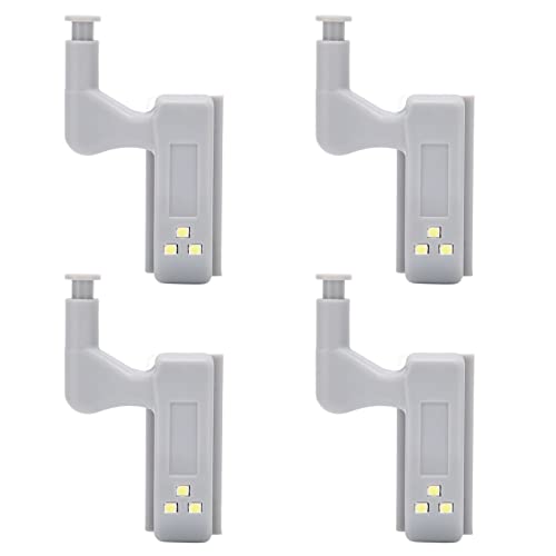 Scharnier LED Licht, 10 Stück LED Scharnierleuchten ABS-Schrankleuchten Schrank Scharnier Licht mit 3 LED-Lampen 12V 23A Batterie inklusive für (Weißes Licht + Batterie) von Ejoyous
