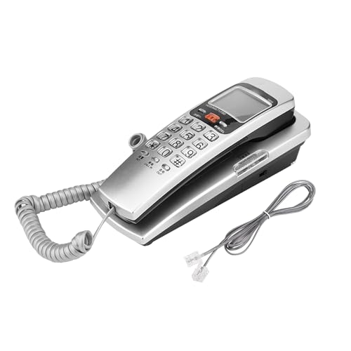 Schnurgebundenes Festnetztelefon, Tischtelefon Retro Wandtelefon mit FSK/DTMF Anruferkennung Wandmontage, für Büro Zuhause Senioren Hotel Küche (Silver) von Ejoyous