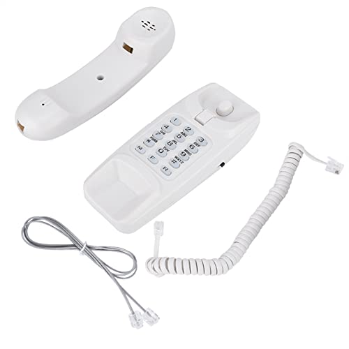 Schnurgebundenes Telefon, Antikes Wandtelefon Desktop Wand Schnurtelefon Kompakttelefon Festnetztelefon, für Zuhause Hotel Badezimmer Wohnzimmer Schule Büro(Weiß) von Ejoyous