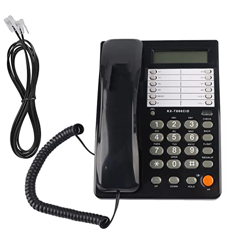 Schnurgebundenes Telefon mit Anrufbeantworter, Festnetztelefon Kaufen mit elastischem Kabel Wand Tischtelefon DTMF/FSK für Zuhause Hotel Büro von Ejoyous