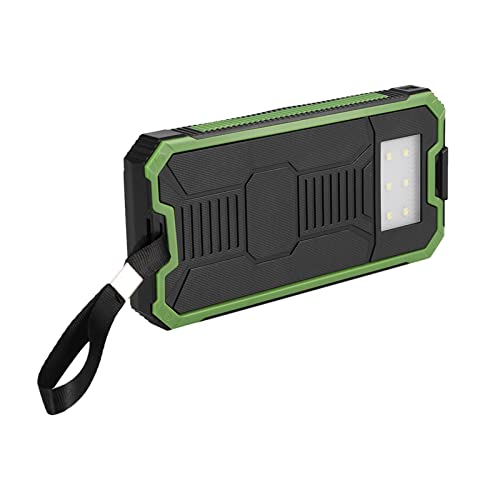 Solar Powerbank, 20000 MAh Solar Ladegerät USB 2 Ausgänge Kabellose Powerbank Schnellladung Handy-Ladegerät mit Taschenlampe für Camping Wandern Ausflüge Im Freien(Grün) von Ejoyous