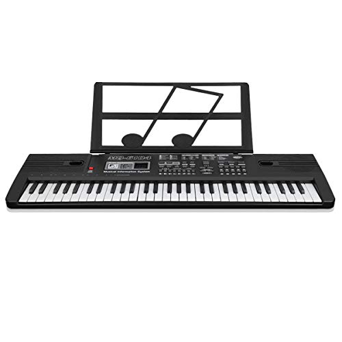 Tastatur Klavier 61 Schlüssel, Digital Piano Elektronische Klaviertastatur Einsteiger Tragbarer Elektronischer Tastatur mit Mikrofon Jungen und Mädchen Geschenk von Ejoyous