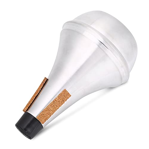 Trompeten Dämpfer, Schalldämpfer für Trompete Aluminiumlegierung Trompetendämpfer Trompete Straight Dämpfer Silber Trompete Stummschaltung Übungsdämpfer Praxis von Ejoyous