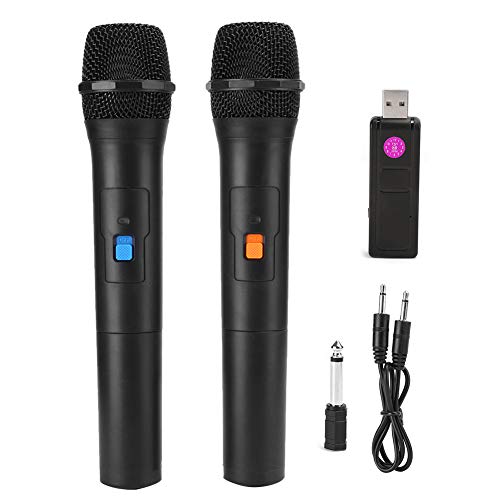V16U Universelles Kabelloses Mikrofon, Professionelles Drahtloses Mikrofon 2 in 1 VHF USB Empfangs-Handmikrofon mit Empfänger für Karaoke Live-Auftritte Meetings Partys 50m von Ejoyous