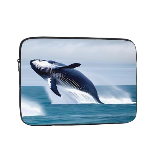 Laptophülle 15 Zoll Laptop Hülle Stoßfest Schutzhülle Notebook Tasche mit Reißverschluss Aktentasche Tragen Wale auf See von EkcoS
