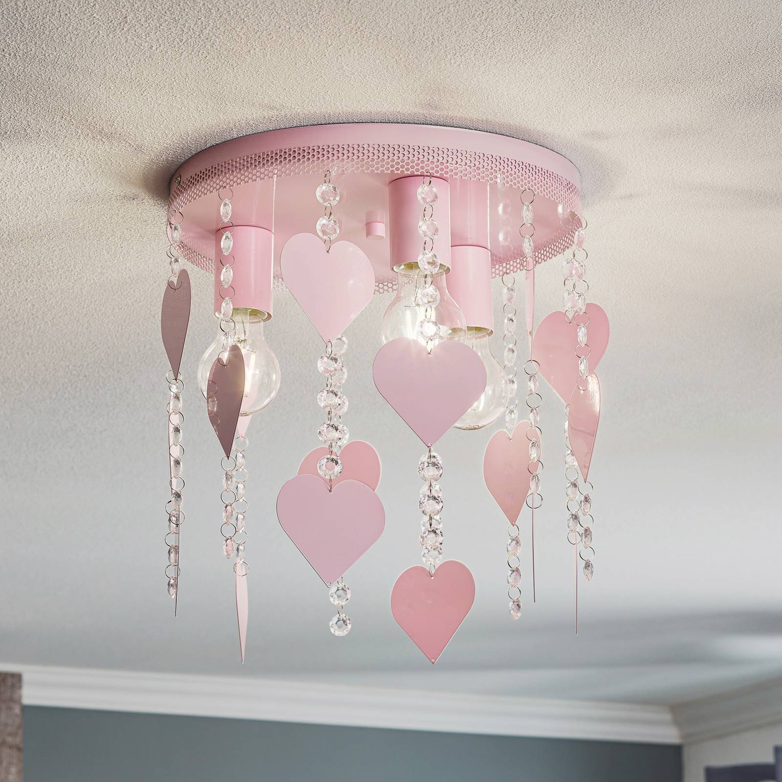Deckenleuchte Corazon in Pink mit Herzen Deckenleuchte Corazon in Pink mit Herzen von Eko-Light