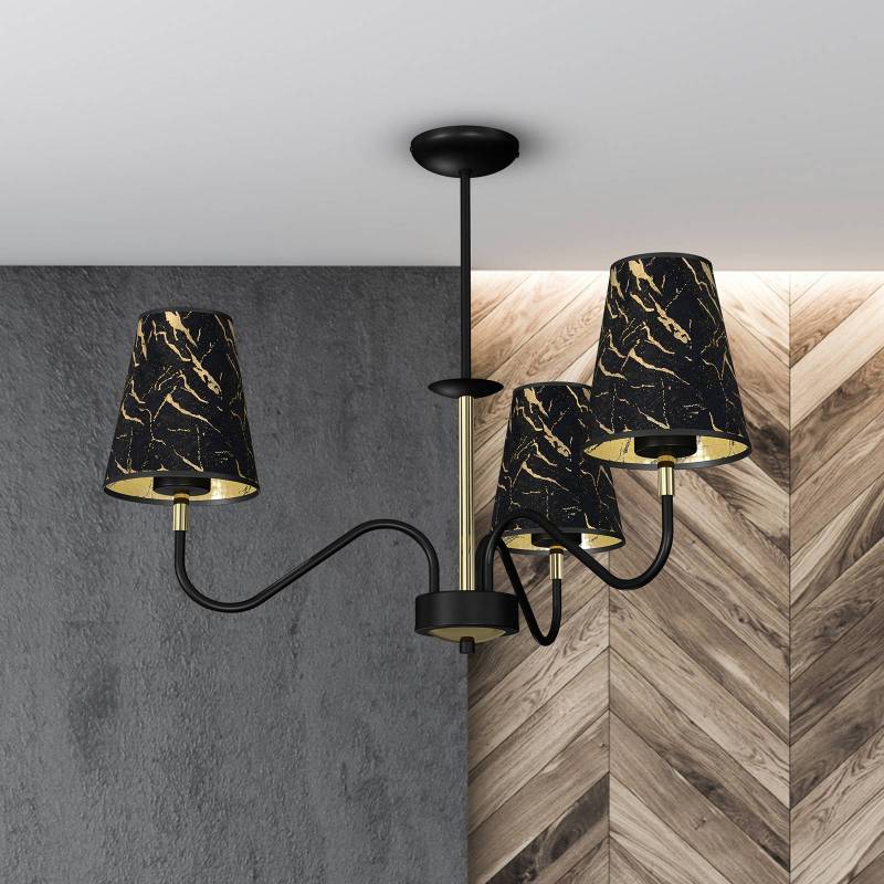 Deckenleuchte Harmias schwarz/gold dreiflammig von Eko-Light