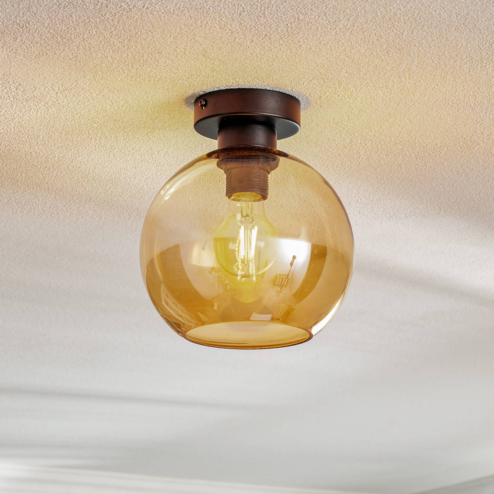 Deckenleuchte Sofia, Glasschirm amber Deckenleuchte Sofia, Glasschirm amber von Eko-Light