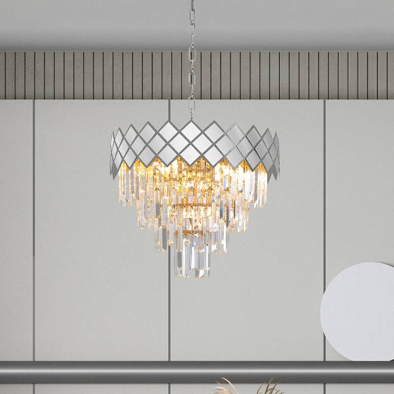 Hängelampe Carisma Metall chromfarben Glaskristalle, Ø 50 cm von Eko-Light