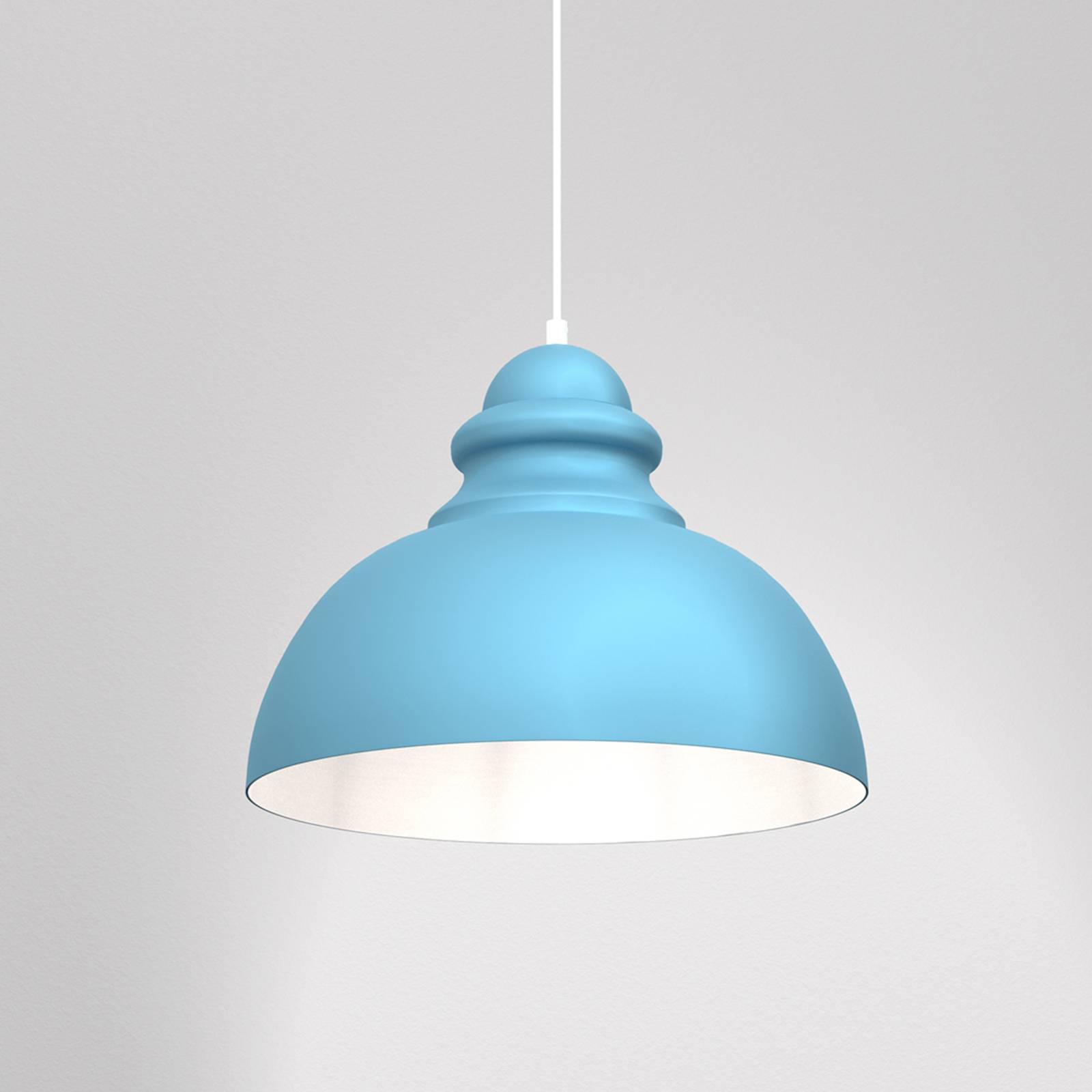 Pendellampe Corin aus Metall, blau von Eko-Light