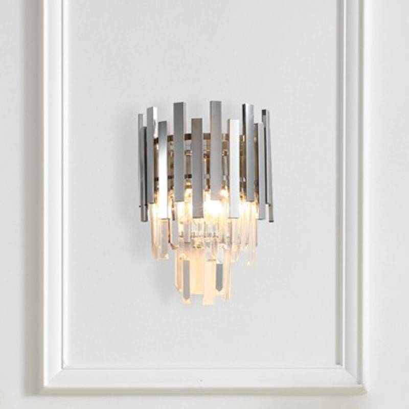 Wandlampe Aspen, Metall chromfarben, Glaskristalle, Ø 25 cm von Eko-Light
