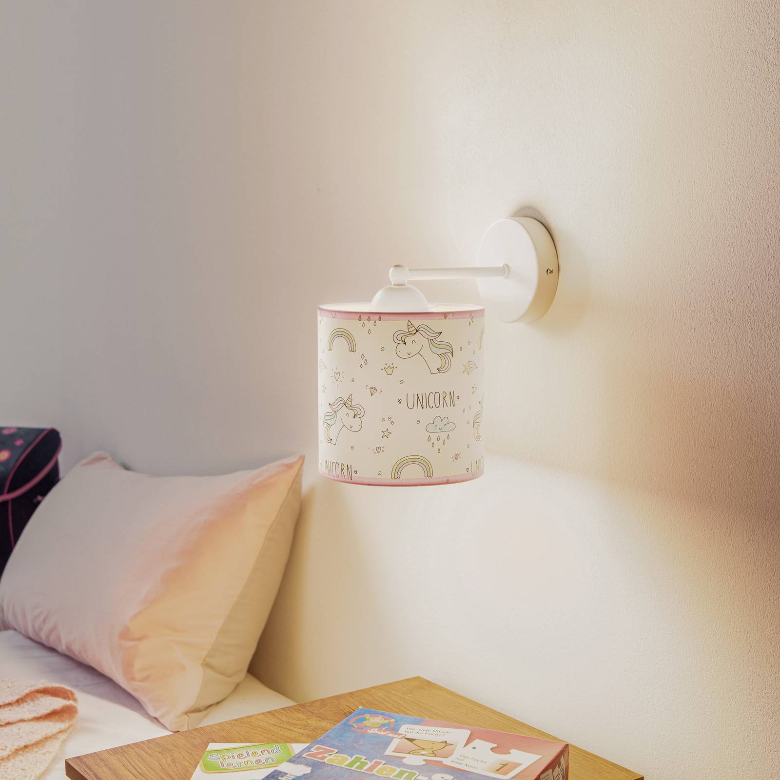 Wandleuchte Unicorn, weiß, mit Einhorn-Motiv Wandleuchte Unicorn, weiß, mit Einhorn-Motiv von Eko-Light