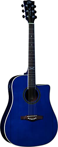 EKO GUITARS - NXT D100CE SEE THROUGH BLUE, Akustikgitarre Top aus Fichten, Boden und Griff aus Mahagoni, Griffbrett aus South American Roupana, Maßstab 648 mm, Dreadnought Cutaway, Blau EKO GUITARS - NXT D100CE SEE THROUGH BLUE, Akustikgitarre Top aus Fichten, Boden und Griff aus Mahagoni, Griffbrett aus South American Roupana, Maßstab 648 mm, Dreadnought Cutaway, Blau von Eko