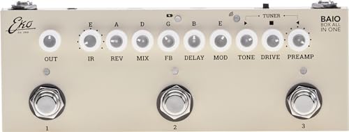 EKO Guitars - BAIO Multieffekt-Pedal für Gitarre mit integriertem IR, 9 Arten von integrierten Vorverstärkern, 8 Impulse Response, Effekte im Lieferumfang enthalten von Eko