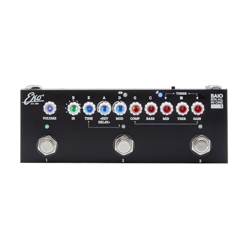 EKO Guitars Baio B Multieffekt-Pedale mit integriertem IR für elektrischen und akustischen Bass, 8 IR-Verstärker, Tonsteuerung, Kompressor, Chorus, Phaser und Delay EKO Guitars Baio B Multieffekt-Pedale mit integriertem IR für elektrischen und akustischen Bass, 8 IR-Verstärker, Tonsteuerung, Kompressor, Chorus, Phaser und Delay von Eko