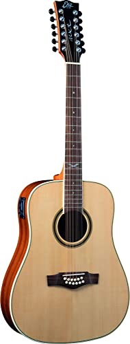 Eko GUITARS - NXT D100E XII NATURAL Akustikgitarre 12 Saiten, Fichtendecke und Mahagonihals, South American Roupana Tastatur, naturfarben von Eko