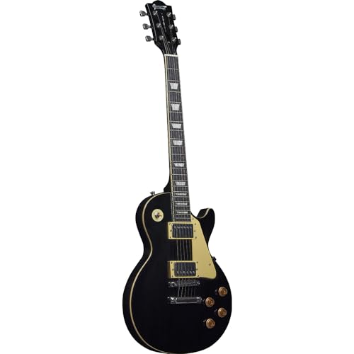 Spencer by Eko LP10 BLACK, E-Gitarre, Korpus Pappel, Hals aus Ahorn, Griffbrett aus Kunstharz, Tonabnehmer H-H, 3-Wege-Toggle-Switch, Tune-O-matic-Brücke, Farbe Schwarz Spencer by Eko LP10 BLACK, E-Gitarre, Korpus Pappel, Hals aus Ahorn, Griffbrett aus Kunstharz, Tonabnehmer H-H, 3-Wege-Toggle-Switch, Tune-O-matic-Brücke, Farbe Schwarz von Eko