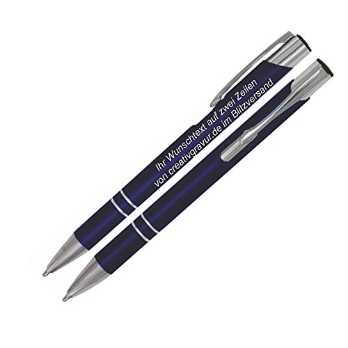 Metall Kugelschreiber mit Gravur (Lasergravur) COSMO Marineblau, nach Wunsch - 100 Stück. von Ekotaschen