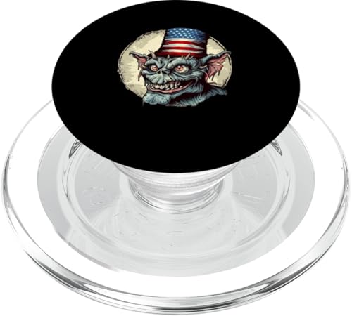 Chupacabra mit USA-Hut PopSockets PopGrip für MagSafe von El Chupacabra Monster Cryptid Cryptozoology