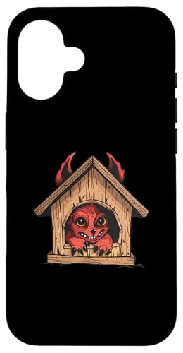 Chupacabra versucht in eine Hundehütte zu passen Hülle für iPhone 16 von El Chupacabra Monster Cryptid Cryptozoology