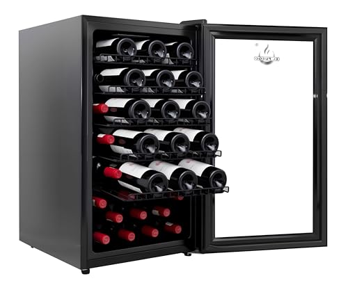El Fuego® Weinkühlschrank | für 41 Flaschen | mit digitalem Touchscreen | Innenraumvolumen 98 Liter | 5 Fächer | extrem leise | Temperatur regelbar 5-20° C |Weintemperierschrank | Weinschrank | AY 291 von El Fuego