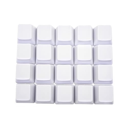 Elacgap OEM Profile weiße Blanko-Tastenkappen, PBT-Material 1U, R4-Tastenkappe für MX-Schalter, mechanische Tastatur (Weiß, 20 Stück) von Elacgap