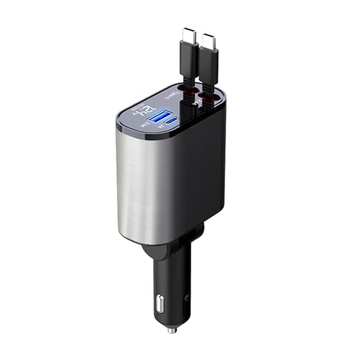 Eladcncmc Einziehbares Kabel 2 USB C Autoladegerät Mit Einziehbarem Kabel Praktische Und Sichere Ladelösung Eladcncmc Einziehbares Kabel 2 USB C Autoladegerät Mit Einziehbarem Kabel Praktische Und Sichere Ladelösung von Eladcncmc