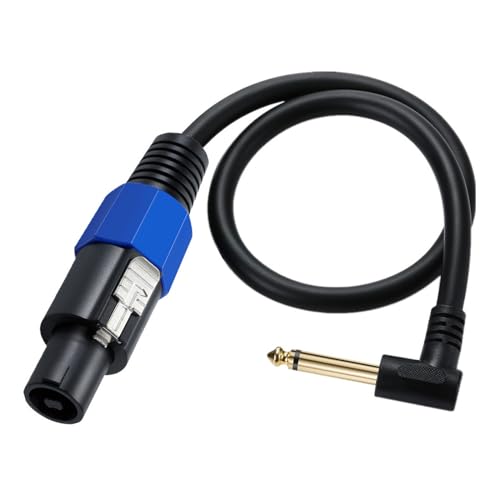 Eladcncmc Speakon Stecker Auf 1/4-Zoll Lautsprecherkabel – Speak On Buchse Auf 1/4-TS Stecker (rechtwinkliger Stecker) von Eladcncmc