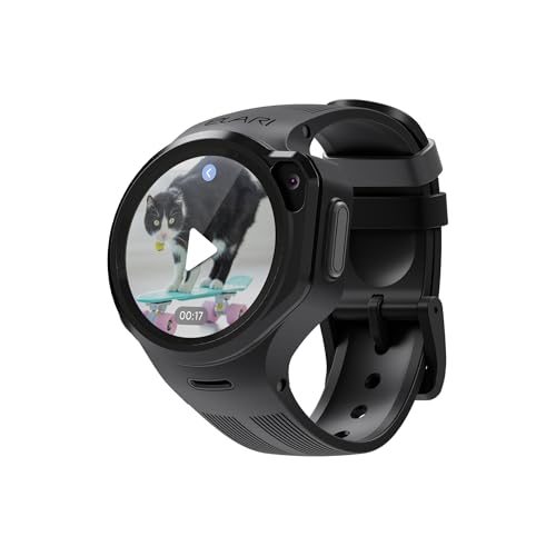 Elari KidPhone 4GR M - 4G Kinder Smartwatch Telefon GPS Tracker für Jungen und Mädchen, KidGram Messenger mit sicherem Inhalt, 2-Wege-Audio- und Videoanrufe, SOS-Taste, Kamera (Schwarz_4GRM) von Elari