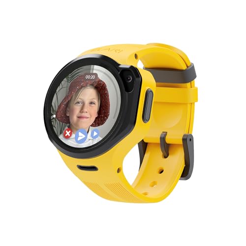 Elari KidPhone 4GR M - 4G Kinder Smartwatch Telefon GPS Tracker für Jungen und Mädchen, KidGram Messenger mit sicherem Inhalt, 2-Wege-Audio- und Videoanrufe, SOS-Taste, Kamera (Gelb_4GRM) von Elari